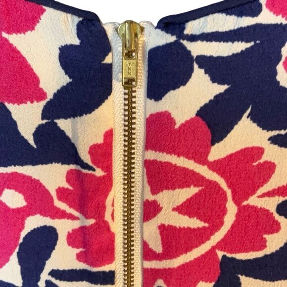 Maeve Peralta Minidress, Size 6. Navy and pink garden girl pattern - Picture 12 of 14